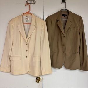 Two Talbots blazers, one ivory and one tan, size 14